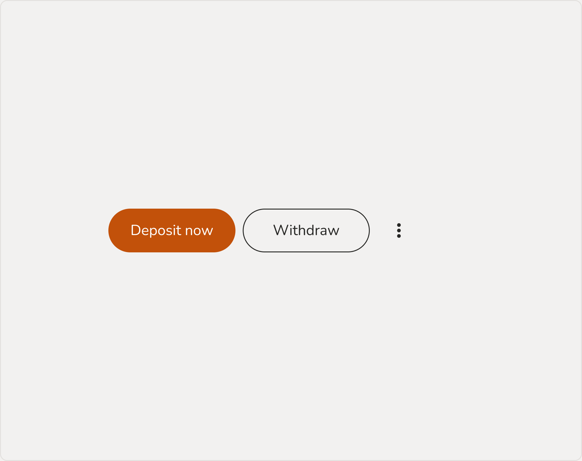 Primary and secondary actions on the goal screen: a filled Deposit now button next to an outlined Withdraw button and an overflow menu.