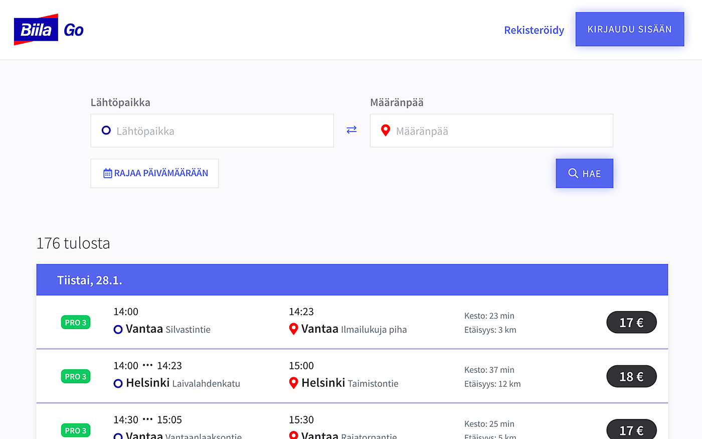 Biila Go drive listing