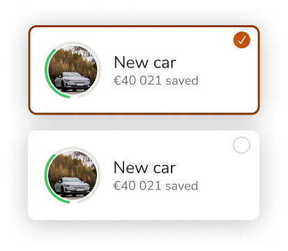 Doconomy savings goal cards